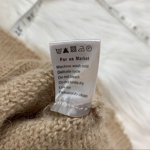 La Redoute Cowl Neck Sweater Tan Size S Wool Blend - Picture 7 of 7